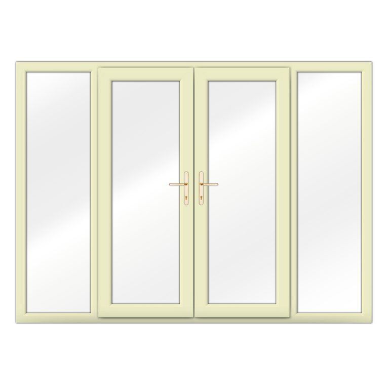 Cream uPVC French Doors with Side Panels Affordable Doors