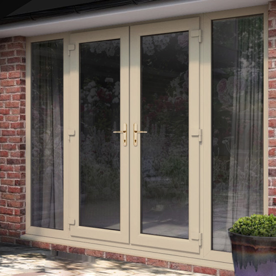 Cream uPVC French Doors with Side Panels