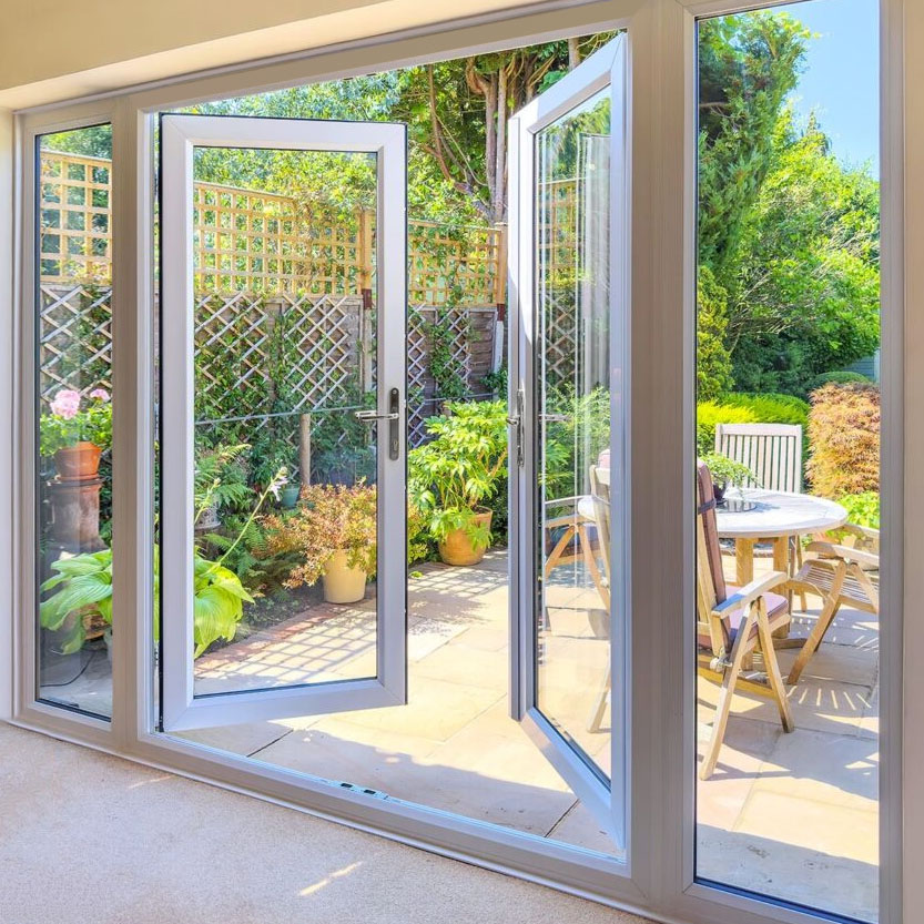 White French Doors with side panels - White Interior