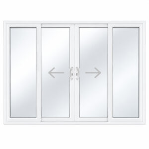 Four Panel Sliding Patio Door in White