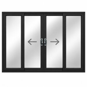 Anthracite Grey Four Pane Sliding Patio Doors