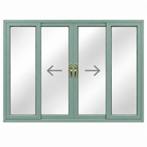 Chartwell Green Four Pane Sliding Patio Doors