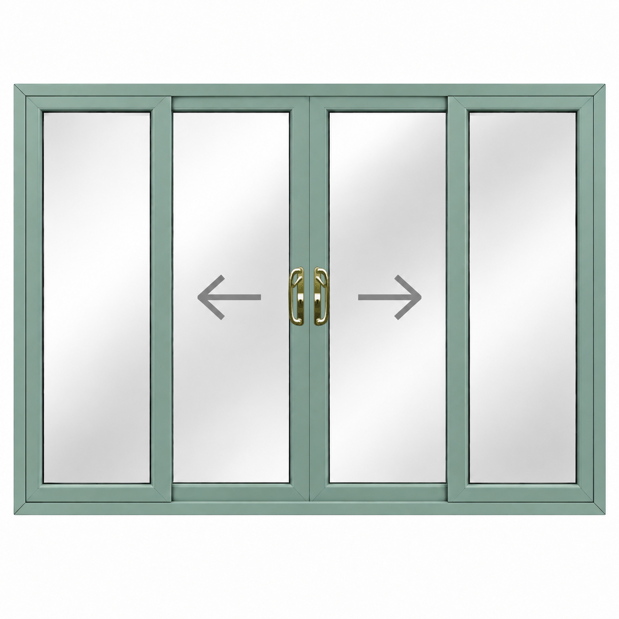 Chartwell Green Four Pane Sliding Patio Doors