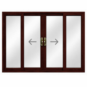 4 Pane Sliding Patio Door in Rosewood