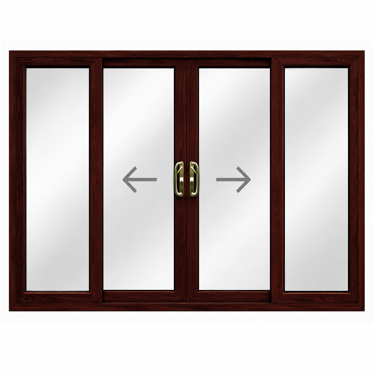 4 Pane Sliding Patio Door in Rosewood