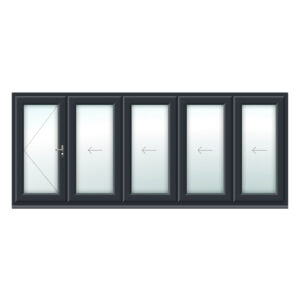 Anthracite Grey 5 Panel uPVC Bifold Doors