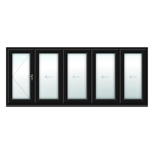 Black 5 Panel uPVC Bifold Doors