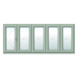 Chartwell Green 5 Panel uPVC Bifold Doors