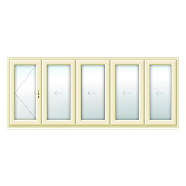 Cream 5 Panel uPVC Bifold Doors