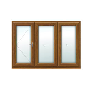 Light Oak 3 Panel uPVC Bifold Doors