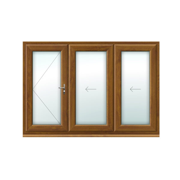 Light Oak 3 Panel uPVC Bifold Doors