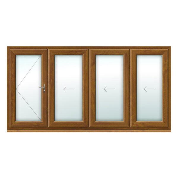Light Oak 4 Panel uPVC Bifold Doors
