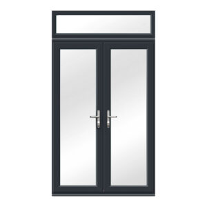 Anthracite Grey French Doors with top window