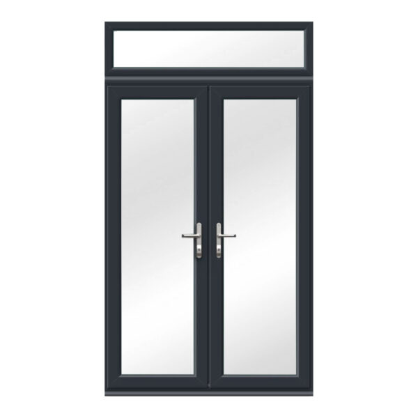 Anthracite Grey French Doors with top window