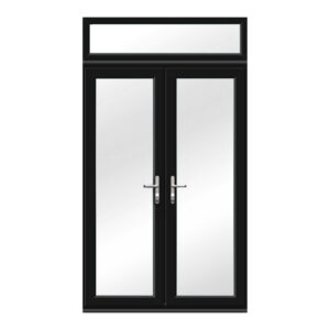 Black French Doors with Top Window