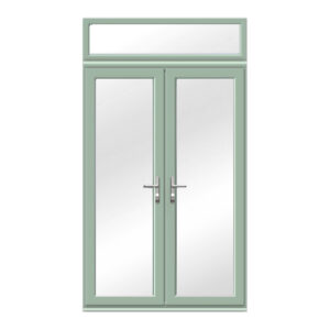 Chartwell Green French Doors with Top Window