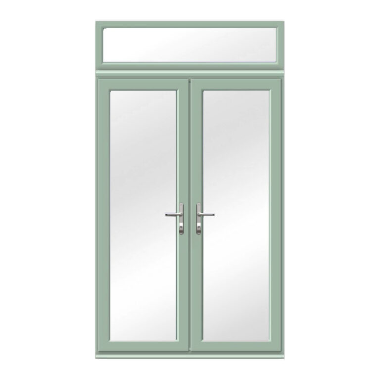 Chartwell Green Upvc French Doors With Top Window Panel