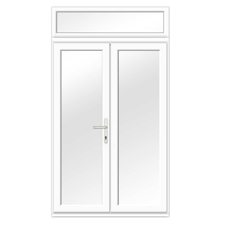 uPVC French Doors with top window panel
