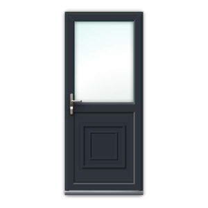 Anthracite Grey uPVC Door - Half Glazed with Regal Panel