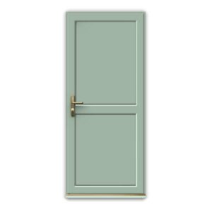 Chartwell Green uPVC Door - Unglazed with Mid Rail & Flat Panels