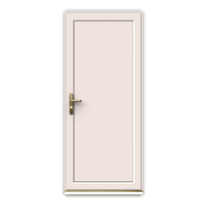 Cream uPVC Door - Unglazed - Full Flat Panel