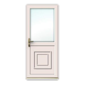 Cream uPVC Door - Half Glazed with Regal Panel