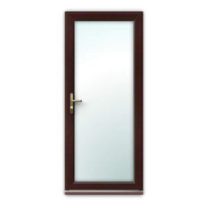 Rosewood uPVC Door - Fully Glazed