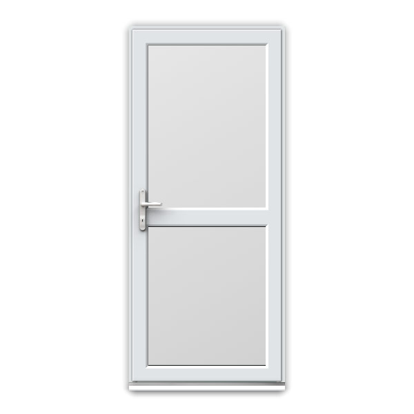 uPVC Door | Unglazed with Mid Rail & Flat Panels