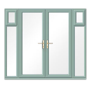 Chartwell Green French Doors with opening side windows