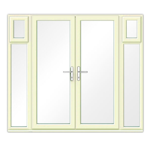 Cream French Doors with opening side windows