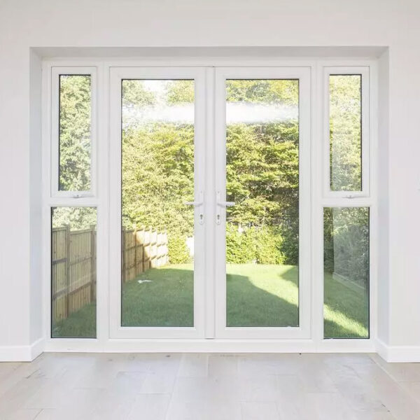 French Doors with long opening sidelights, internal view