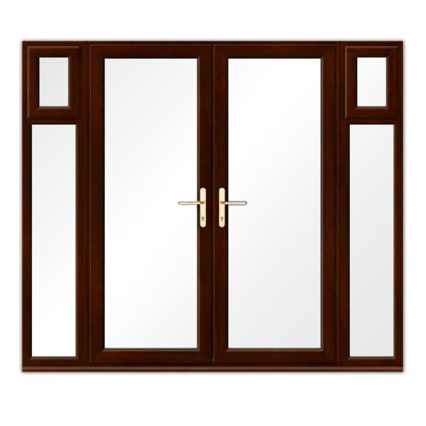 Rosewood French Doors with opening side windows