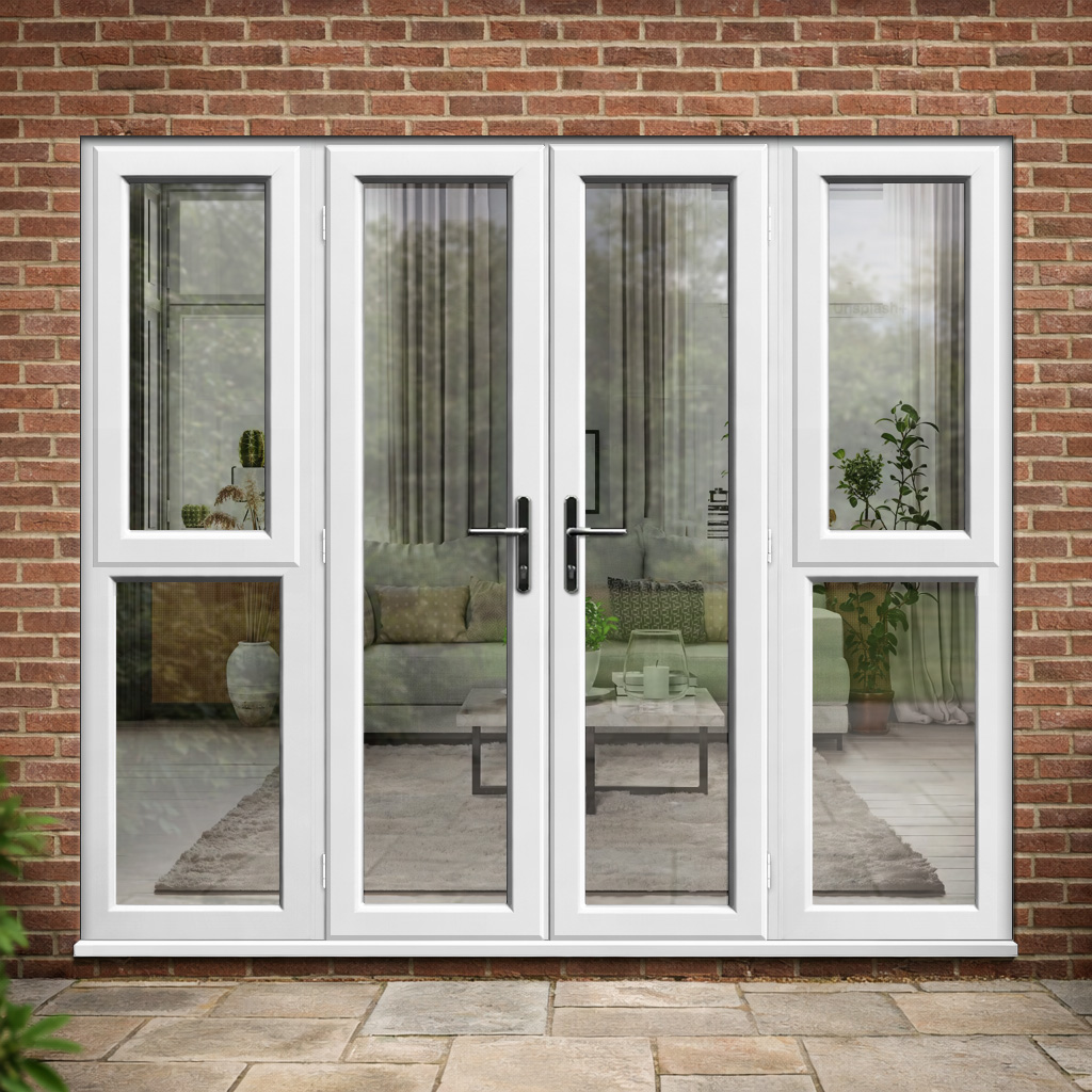 uPVC French Doors with long Opening Side Windows