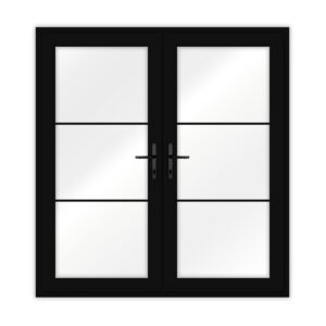 Crittall Black French Door with no side panels