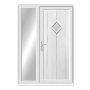 Woodruff Diamond Glazed Single uPVC Door with Side Window