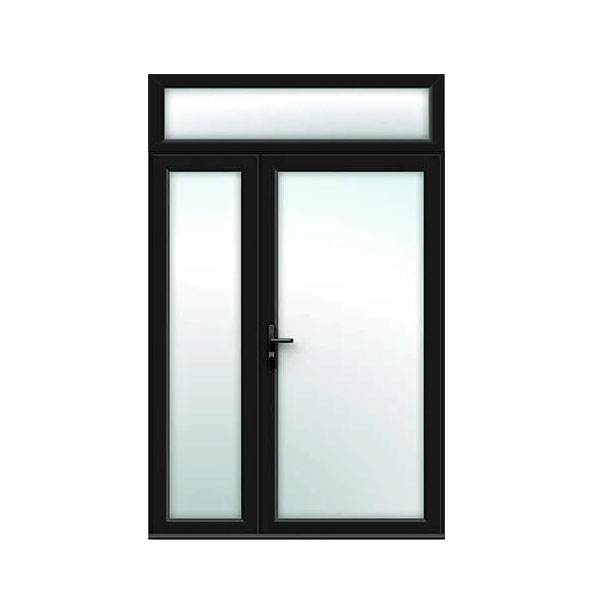 Offset french door with top light