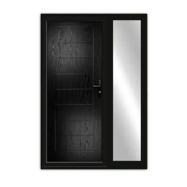 Black Flinton Single Door with Side Window