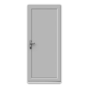 Agate Grey uPVC Single Door with Full Flat Panel