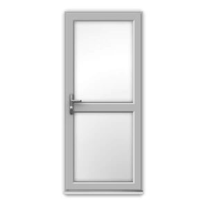 Agate Grey Mid Panel Glass uPVC Single Door