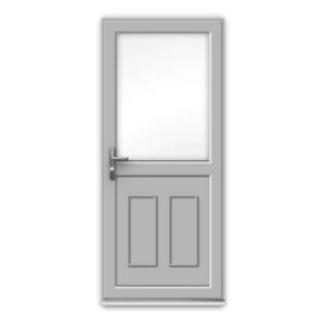 Agate Grey uPVC Single Door with Clayton Panel