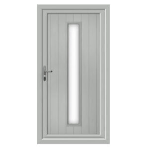 Agate Grey Woodruff Long Glazed uPVC Front Door