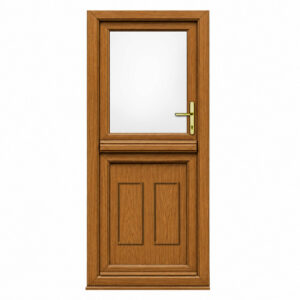 Oak upvc Stable Door with Clayton Panel