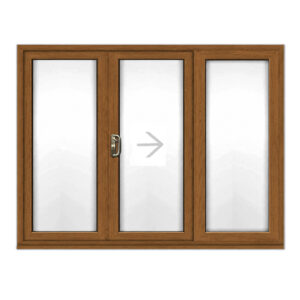 Oak 3 pane sliding patio doors