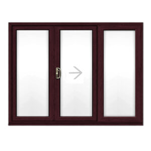 Rosewood 3 pane sliding patio doors